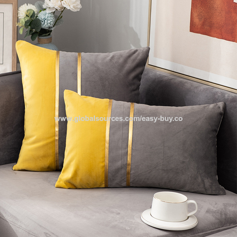 Almofadas decorativas nórdicas de luxo leve, capas de almofada de veludo holandês para cabeceira, almofadas de veludo para sofá e almofadas de apoio lombar por atacado