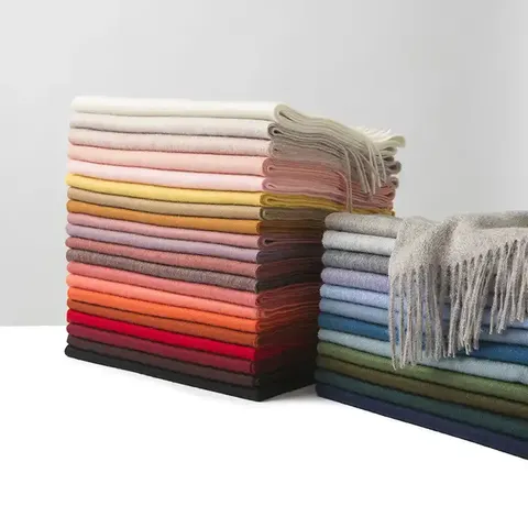 Écharpe Châle en Cachemire de Laine d'Agneau Couleur Unie pour Femme