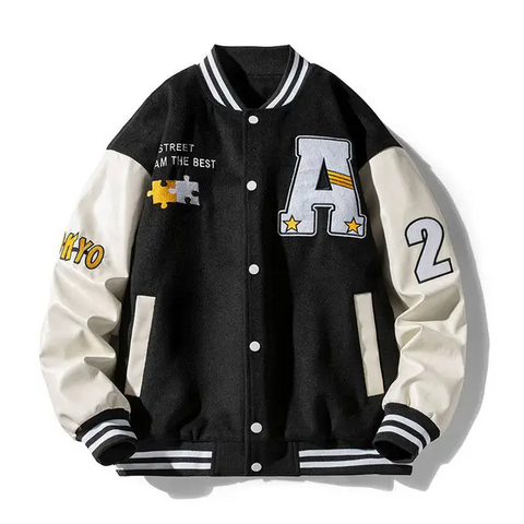 Veste universitaire de baseball en gros personnalisée pour hommes, vestes d'hiver d'extérieur