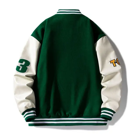 Veste universitaire de baseball en gros personnalisée pour hommes, vestes d'hiver d'extérieur