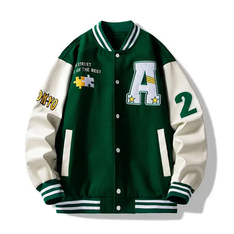 Veste universitaire de baseball en gros personnalisée pour hommes, vestes d'hiver d'extérieur