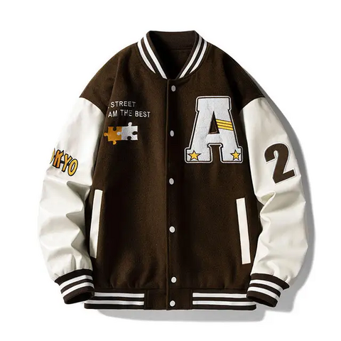 Veste universitaire de baseball en gros personnalisée pour hommes, vestes d'hiver d'extérieur