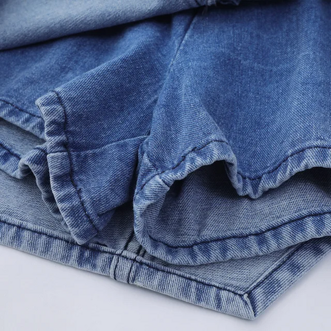 Vestido de Verão Jeans para Meninas - Saia Jeans Feminina por Atacado