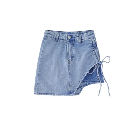 Vestido de Verão Jeans para Meninas - Saia Jeans Feminina por Atacado