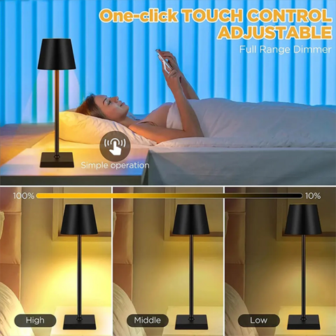 Lámpara LED Táctil de Lujo para Decoración del Hogar, Recargable, para Mesa de Restaurante y Exteriores