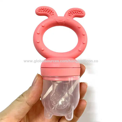 Alimentador de frutas para bebés recién nacidos, de silicona, grado alimenticio, sin BPA, fácil de agarrar, suave y seguro, para la dentición del bebé