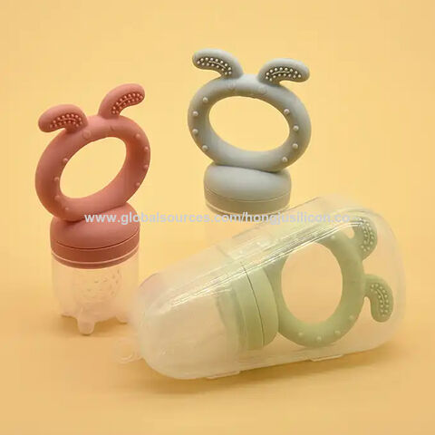 Alimentador de frutas para bebés recién nacidos, de silicona, grado alimenticio, sin BPA, fácil de agarrar, suave y seguro, para la dentición del bebé