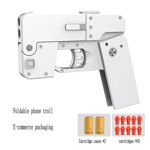 Pistolet Jouet Pliant à Balle Souple, Ressemblant à un Téléphone Portable Transformable