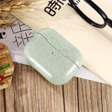 Capa para Fone de Ouvido de Palha de Trigo Biodegradável, Capa Protetora para Airpods Pro de 3ª Geração