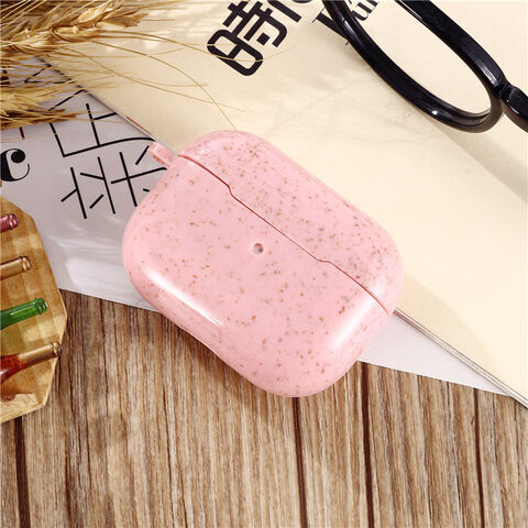 Capa para Fone de Ouvido de Palha de Trigo Biodegradável, Capa Protetora para Airpods Pro de 3ª Geração