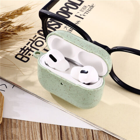 Capa para Fone de Ouvido de Palha de Trigo Biodegradável, Capa Protetora para Airpods Pro de 3ª Geração
