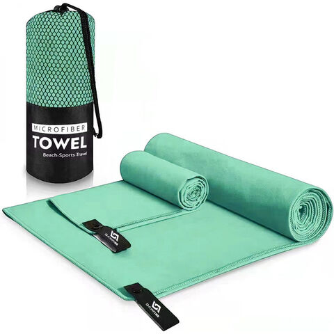 Personalized Custom Green Microfiber Towel Quick-Dry 40x60cm Digital Printed Roll Square Shape for Fitness yoga towels