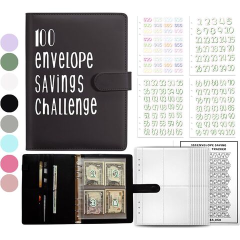 Carnet de défi à feuilles mobiles, 100 enveloppes, pour 100 jours  d'économie d'argent, budgétisation d'enveloppe d'argent, Journal,  planificateur, 1