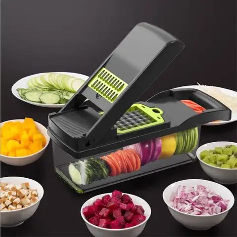 Coupe-légumes et oignons multifonctionnel JX - Trancheuse et hachoir à légumes professionnel