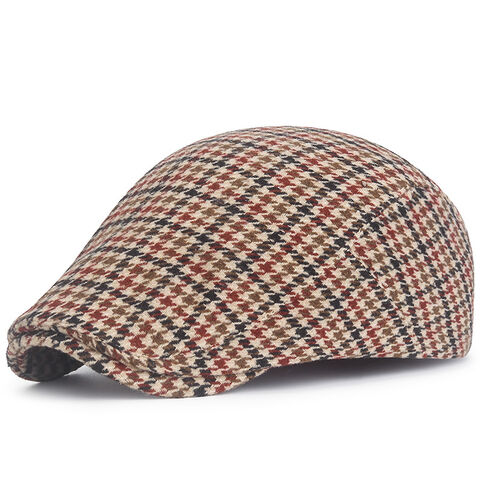 Gorro de Lana Personalizado, Gorra Inglesa Plana Retro a Cuadros para Hombre y Mujer, Boina Octogonal de Vendedor de Periódicos, Gorro de Pintor Artista Personalizado para Hombre/Mujer