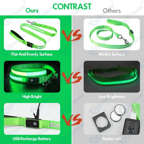 Correa para Perro Recargable por USB con Iluminación JX