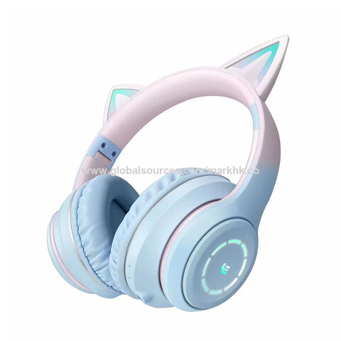 Bluetooth casque chat oreille sans fil , lumineux oreille écouteurs，casque  audio enfant, bleu