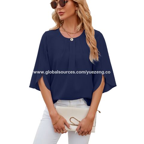 Buy Wholesale China Trending Fashion V-neck Blouse Oversized