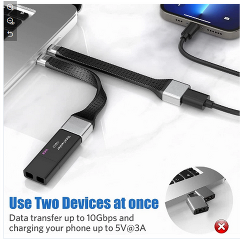 Adaptateur USB C vers USB, Adaptateur OTG Type C vers USB A, Câble USB C Mâle vers USB A Femelle, Synchronisation de Données 10 Gbps, Technologie OTG, Thunderbolt