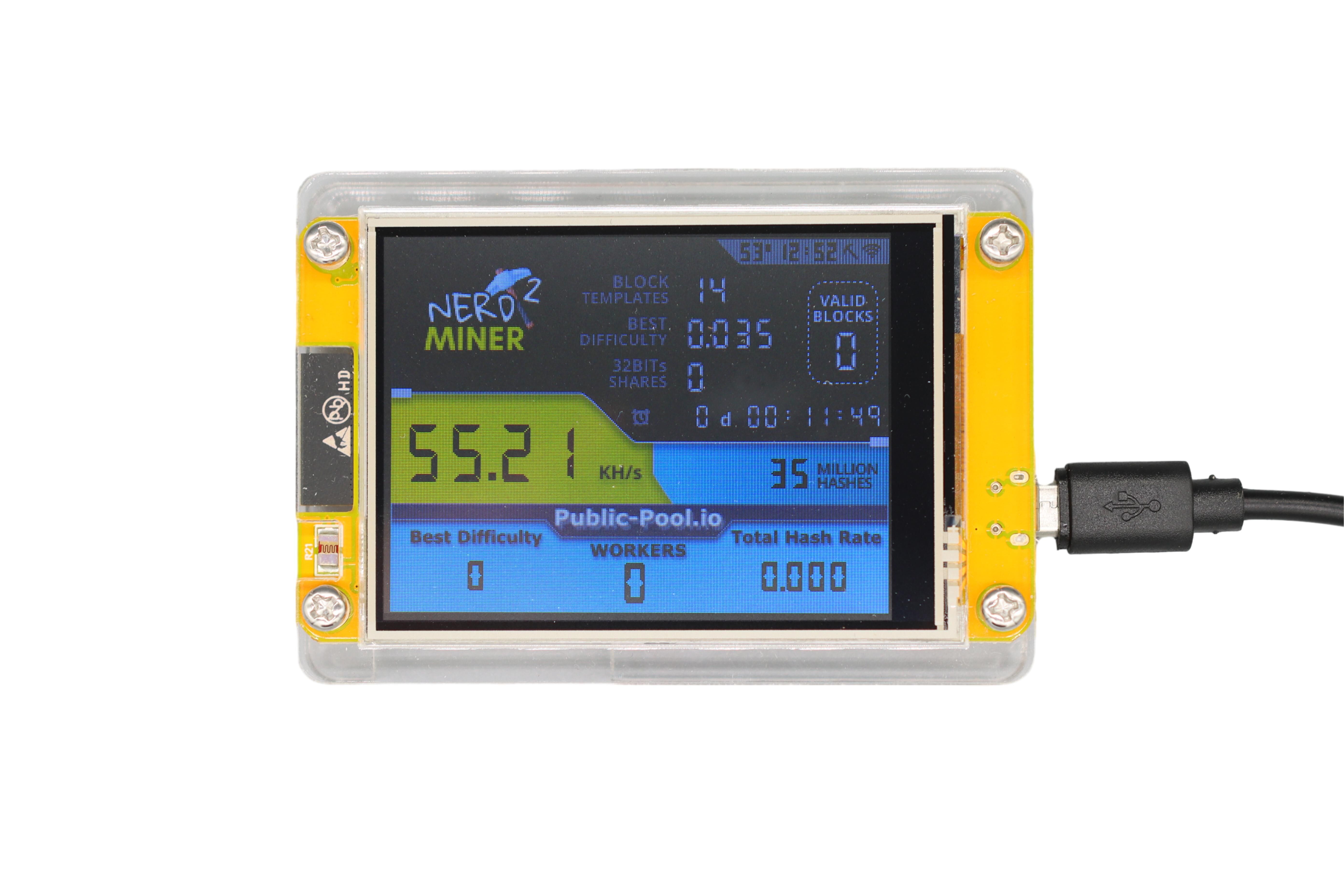 Compre Nerdminer V2 Pantalla De 2.8 Pulgadas Esp32-2432s028r 55kh/s  Hashrate Btc Lotería Solo Nerd Miner Crypto Bitcoin Miner Máquina De  Minería Solo y Ndedminer Pantalla De 2,8 Pulgadas Solo Miner de China