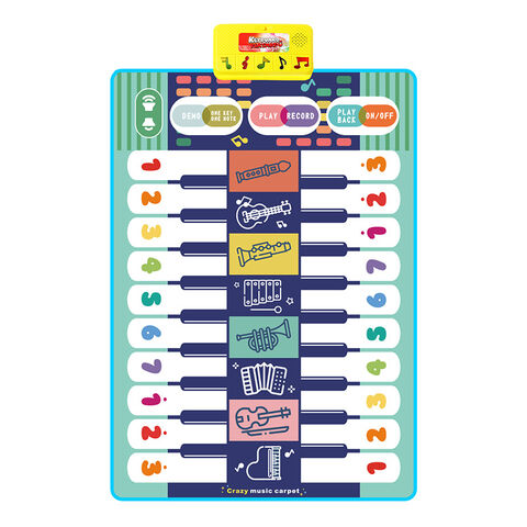 Cobertor de Piano Duplo Infantil, Brinquedos Musicais para Bebês, Tapete de Teclado de Piano de Chão, Cobertor de Animais, Tapete de Brincar Sensível ao Toque, Brinquedo Educativo Infantil
