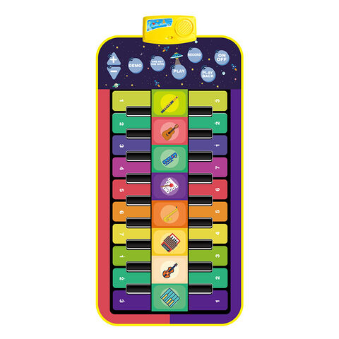 Cobertor de Piano Duplo Infantil, Brinquedos Musicais para Bebês, Tapete de Teclado de Piano de Chão, Cobertor de Animais, Tapete de Brincar Sensível ao Toque, Brinquedo Educativo Infantil