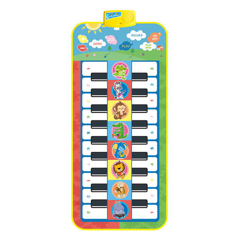 Cobertor de Piano Duplo Infantil, Brinquedos Musicais para Bebês, Tapete de Teclado de Piano de Chão, Cobertor de Animais, Tapete de Brincar Sensível ao Toque, Brinquedo Educativo Infantil