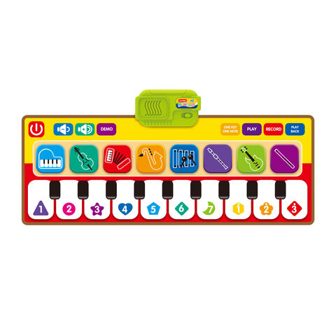 Cobertor de Piano Duplo Infantil, Brinquedos Musicais para Bebês, Tapete de Teclado de Piano de Chão, Cobertor de Animais, Tapete de Brincar Sensível ao Toque, Brinquedo Educativo Infantil