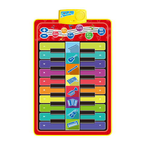 Cobertor de Piano Duplo Infantil, Brinquedos Musicais para Bebês, Tapete de Teclado de Piano de Chão, Cobertor de Animais, Tapete de Brincar Sensível ao Toque, Brinquedo Educativo Infantil