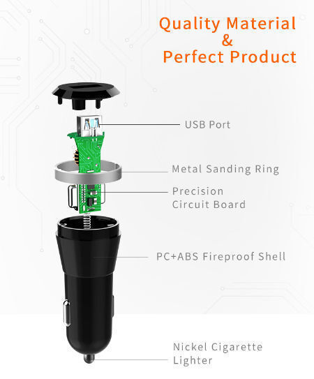 GOOD SHE 18w QC3.0 Dual USB Car Charger Quick Car Phone Charger supplier