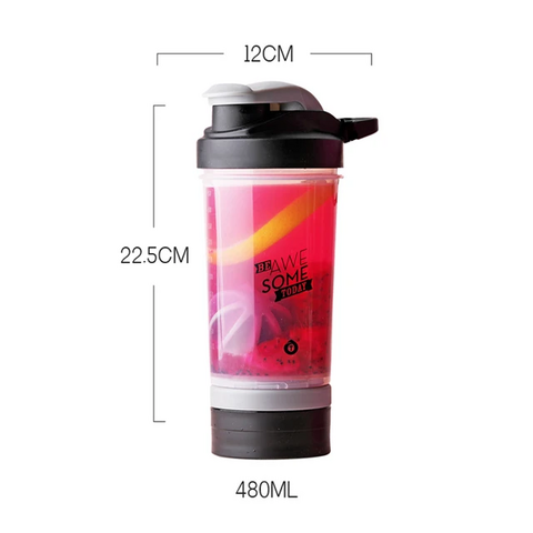 480ml Neues Design Kunststoff Fitness Sport Protein Shaker Wasserflasche mit individuellem Logo JX