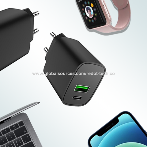 شاحن سفر QC3.0 و PD، شحن سريع بمنفذ واحد، شاحن حائط