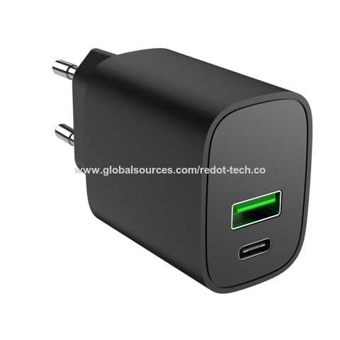 شاحن سفر QC3.0 و PD، شحن سريع بمنفذ واحد، شاحن حائط