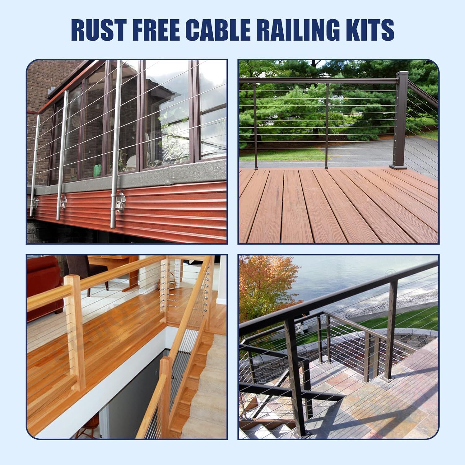 Hardware For Rope Railing Swage Threaded Stud Tension End Fitting Terminal For 1/8 Cable Railing ...
