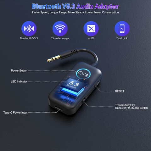 Transmisor receptor Bluetooth APTX 5,2 HD de baja latencia
