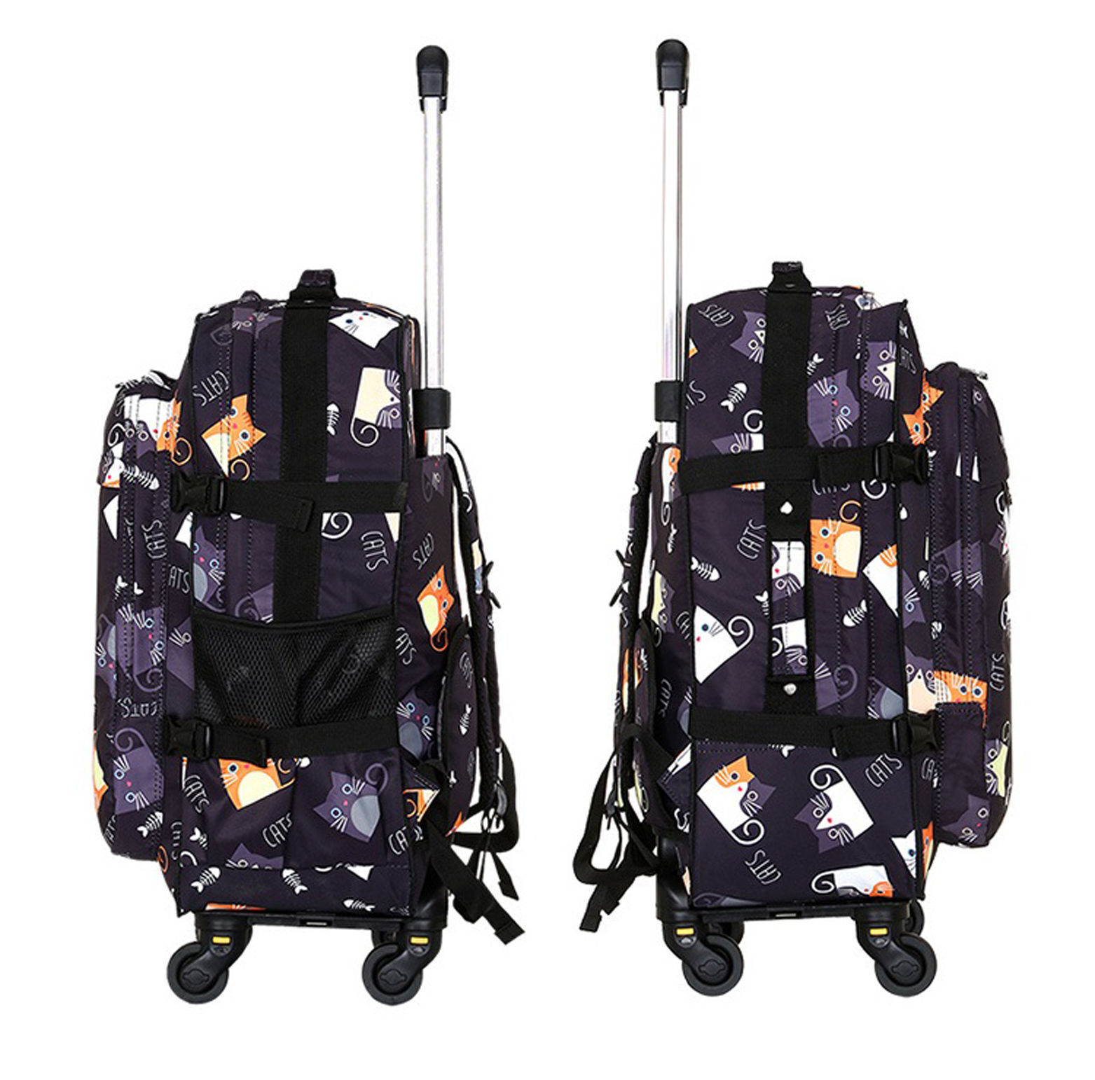 Back To School 4 Wheels Trolley Backpack For Students And Youths ...