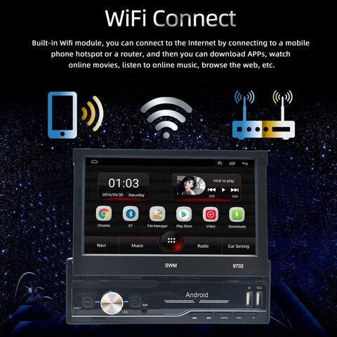 7 Zoll 1Din Manueller einziehbarer Bildschirm Android Radio Wifi Autoradio Auto Radio Touchscreen GPS Wifi Autoradio GPS Auto DVD Player