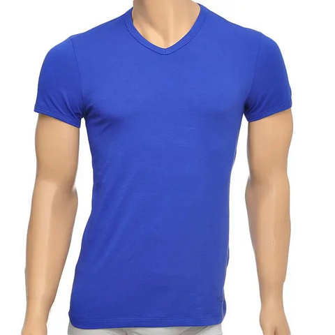 T-shirt à Manches Courtes et Col en V avec Design Personnalisé