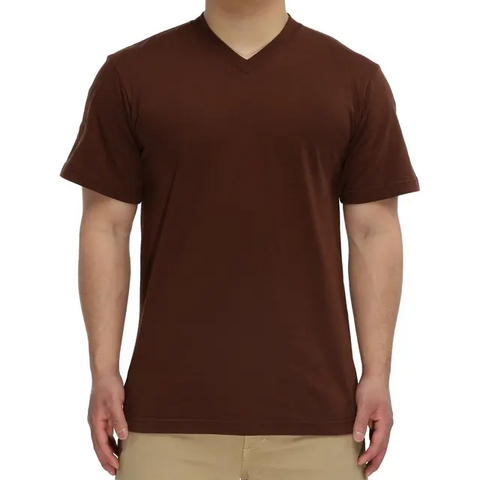 T-shirt à Manches Courtes et Col en V avec Design Personnalisé