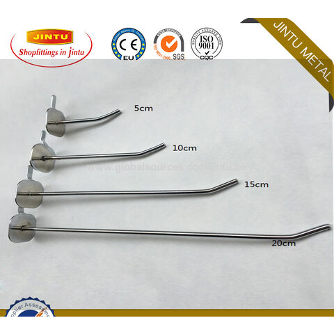 Ganchos de supermercado de alambre de malla cromada de metal galvanizado con precio de fábrica