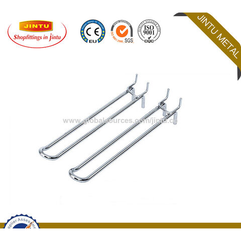 Ganchos de supermercado de alambre de malla cromada de metal galvanizado con precio de fábrica