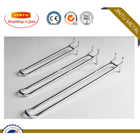 Ganchos de supermercado de alambre de malla cromada de metal galvanizado con precio de fábrica