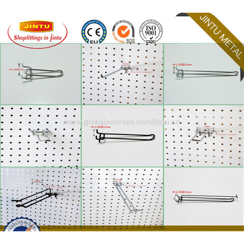 Ganchos de supermercado de alambre de malla cromada de metal galvanizado con precio de fábrica