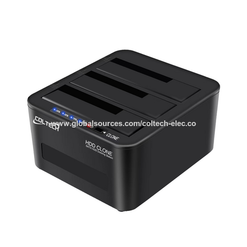 Estación de acoplamiento de disco duro de múltiples bahías para 2.5 3,5 pulgadas SATA HDD/SSD, capacidad de 24TB con función UASP Offline Cloner/Duplicador