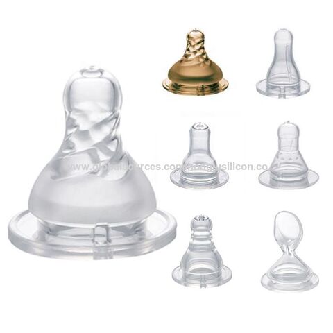 Fábrica chinesa Atacado Livre de BPA Silicone Líquido Chupeta para bebê Tetina padrão para bebê Pescoço longo Bico de silicone para bebê
