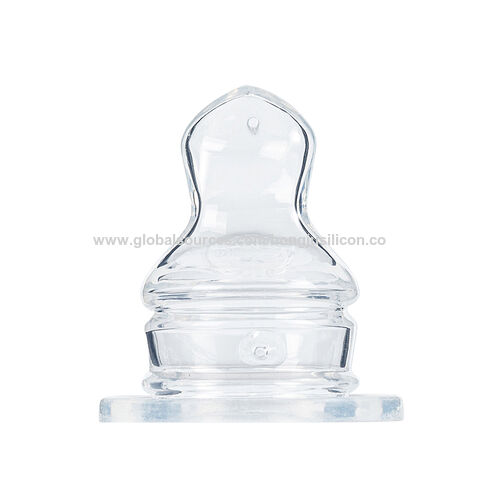 Fábrica chinesa Atacado Livre de BPA Silicone Líquido Chupeta para bebê Tetina padrão para bebê Pescoço longo Bico de silicone para bebê