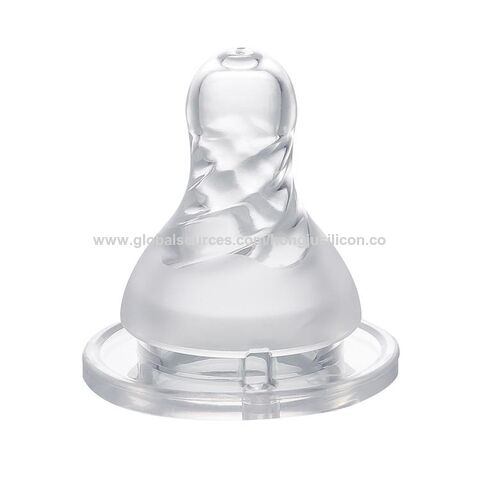 Fábrica chinesa Atacado Livre de BPA Silicone Líquido Chupeta para bebê Tetina padrão para bebê Pescoço longo Bico de silicone para bebê