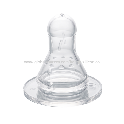 Fábrica chinesa Atacado Livre de BPA Silicone Líquido Chupeta para bebê Tetina padrão para bebê Pescoço longo Bico de silicone para bebê