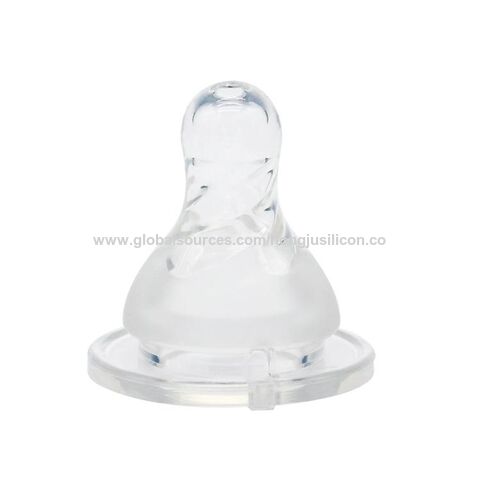 Fábrica chinesa Atacado Livre de BPA Silicone Líquido Chupeta para bebê Tetina padrão para bebê Pescoço longo Bico de silicone para bebê
