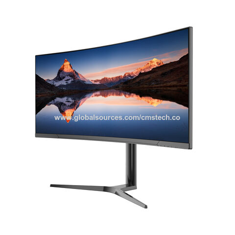 شاشة فائقة الاتساع عالية الجودة، شاشة 34 بوصة بدقة 4K، كمبيوتر UHD مع PD65W، حامل HAS، ألعاب منحنية